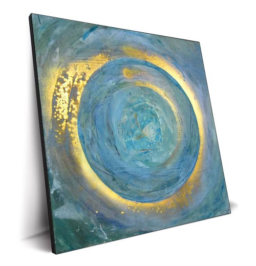 Abstract Blue Grey Yellow Gold Oil Painting Canvas Art Oil Painting Home Wall Decoration