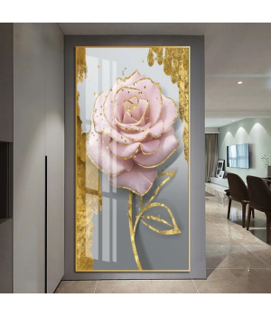 120x60cm no light Framed Home Artwork Decoration Wall Art Oil Customised Picture Printed Decorative Painting Rose Scenery