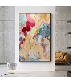 High Quality Handmade Oil Painting Colorful thick texture Canvas Painting Abstract Artwork For Living Room Home Decor