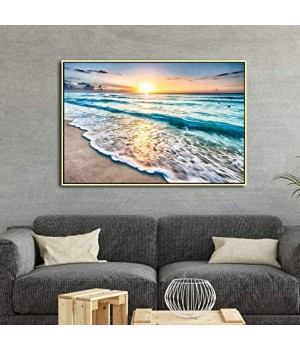 Wholesale Custom Design Framed Art Sea Waves Wall Art Abstract Seascape Paintings For Living Room Home Decorations