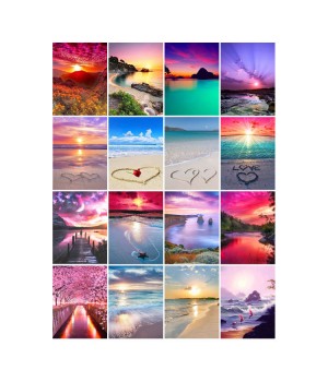 New Craft Diy Seascape Dusk Cotton Lace 5d Diamond Painting Jagged Soft Cloth Diamond Embroidery Kit for Living Room Decor