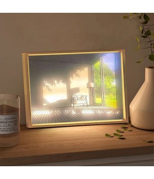 2023 Newest Light Painting Led Art Picture Paintings Wall Arts lamp 3 Colors LED Light Sunshine Shadow Picture Frames