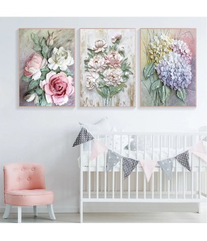 Home decoration Abstract oil painting art wall flower poster living room decoration landscape crystal porcelain hanging painting