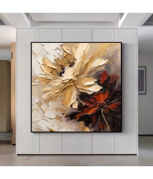 Handmade Colorful Flower Oil Painting On Canvas Wall Art Abstract Colorful Floral Art Custom Painting Living Room Home Decor