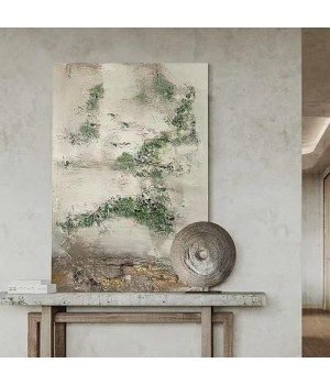 Pure hand-painted hermit oil painting, living room entrance decorative painting, Chinese abstract simple oil painting,