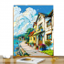 DIY hand drawn cartoon digital oil painting home landscape fabric children's room decoration healing painting