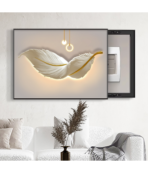 Feather home decor Meter box wall art drawing canvas posters wall hangings distribution box wall paintings