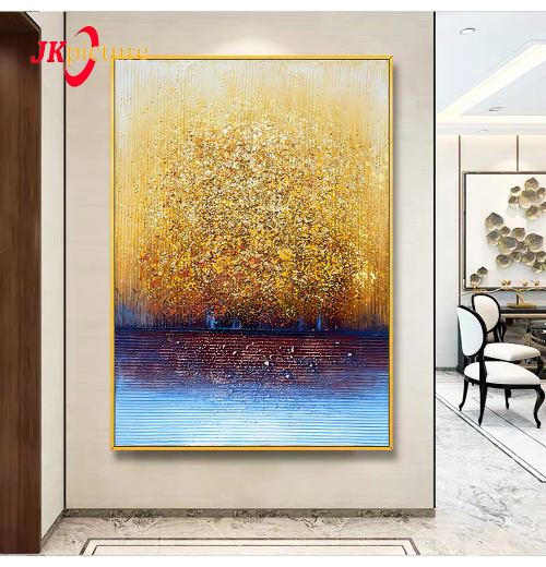 Home Decor 100% Hand Painted Wall Art Modern Oil Picture On Canvas Gold handmade abstract oil painting