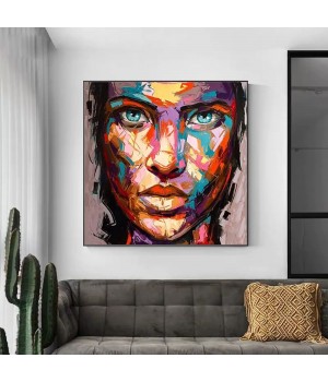 Home Decor 100% Handmade Face Wall Art Modern Abstract Figure Picture custom portrait canvas handmade oil painting