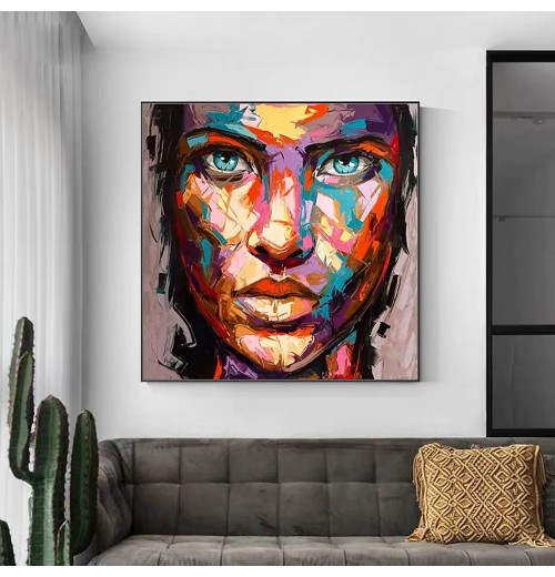 Home Decor 100% Handmade Face Wall Art Modern Abstract Figure Picture custom portrait canvas handmade oil painting