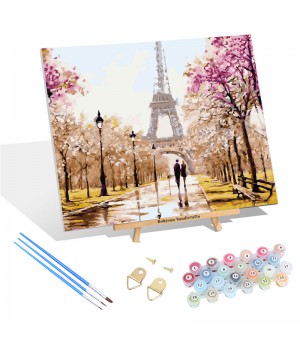 Popular design diy digital art oil painting paris trail home decor wall art oil painting