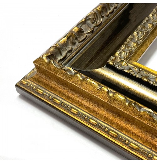 Opulent Exquisite Large 11cm Wide Solid Wood Oil Painting Frames Home Wall Hanging Decor Custom Gold Leaf Picture Frame Moulding