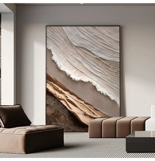 Handpainted Custom Abstract 3D White Texture Oil Painting On Canvas Modern Artwork Wall Painting For Living Room Home Decor